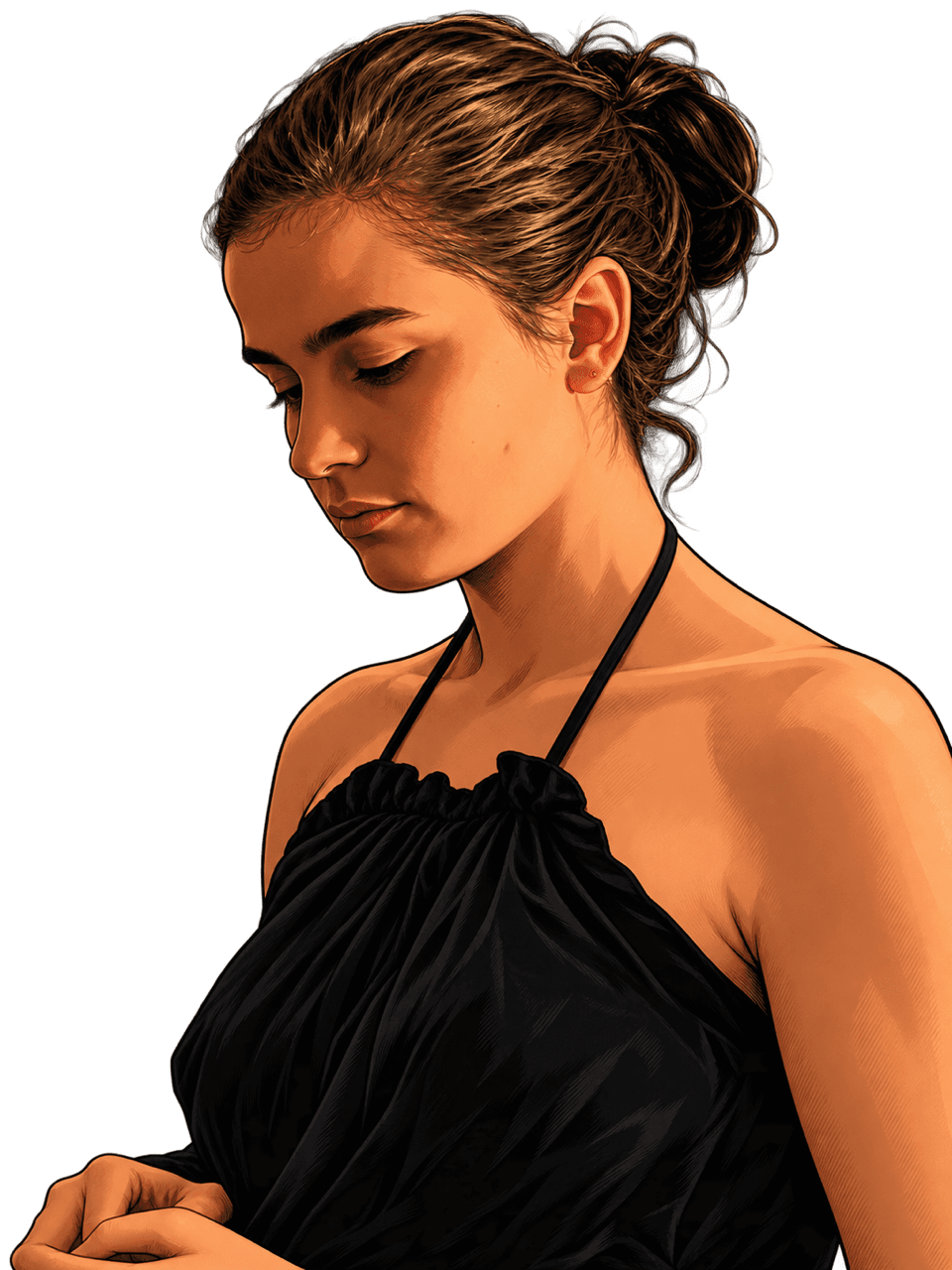 Emily in profile